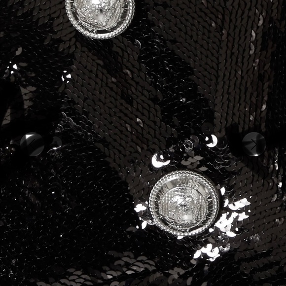 sold out new BALMAIN black sequins jumpsuit sz 10 - Picture 7 of 8